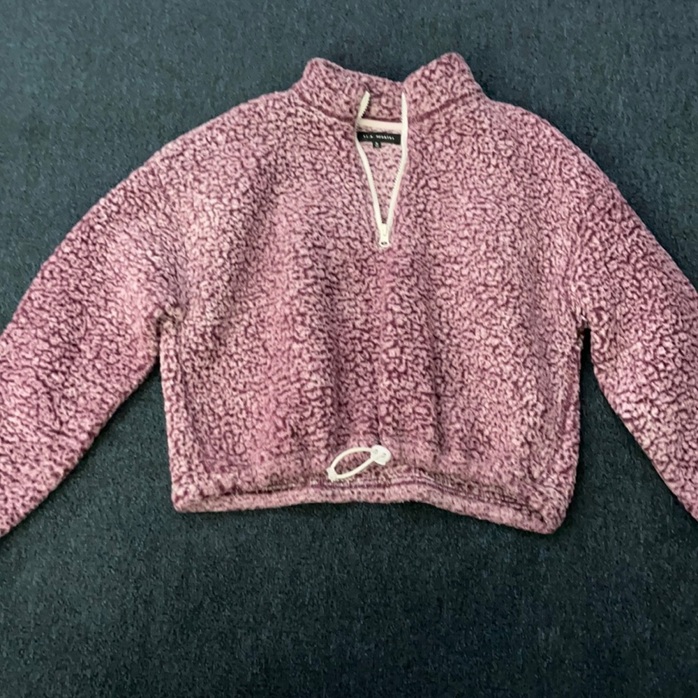 White and purple teddy coat